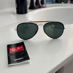 Ray-Ban Gold Frame Sunglasses with Dark Lenses